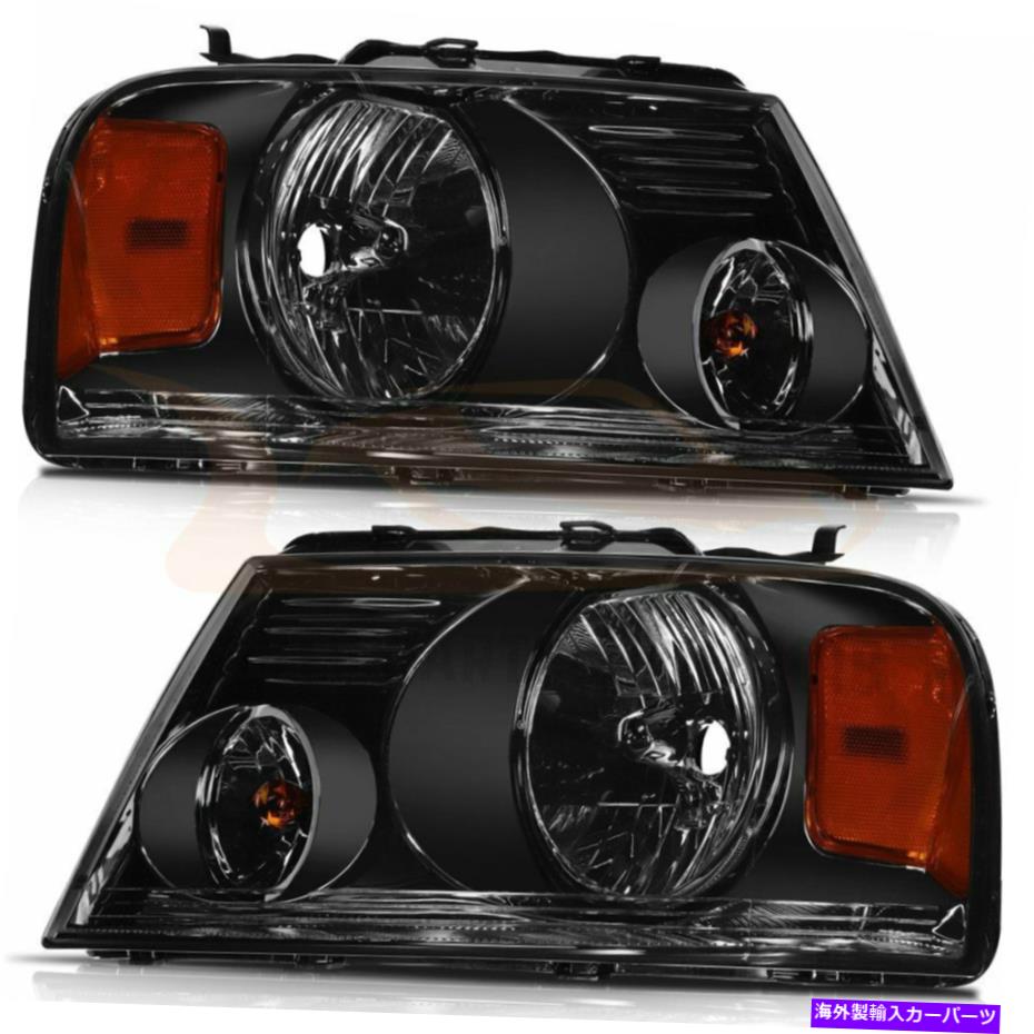 USヘッドライト 06-08リンカーンマークLTランプアセンブリ対左+右ライトのための黒いヘッドライト Black Headlights For 06-08 Lincoln Mark LT Lamps Assembly Pair Left+Right Light【並行輸入品】