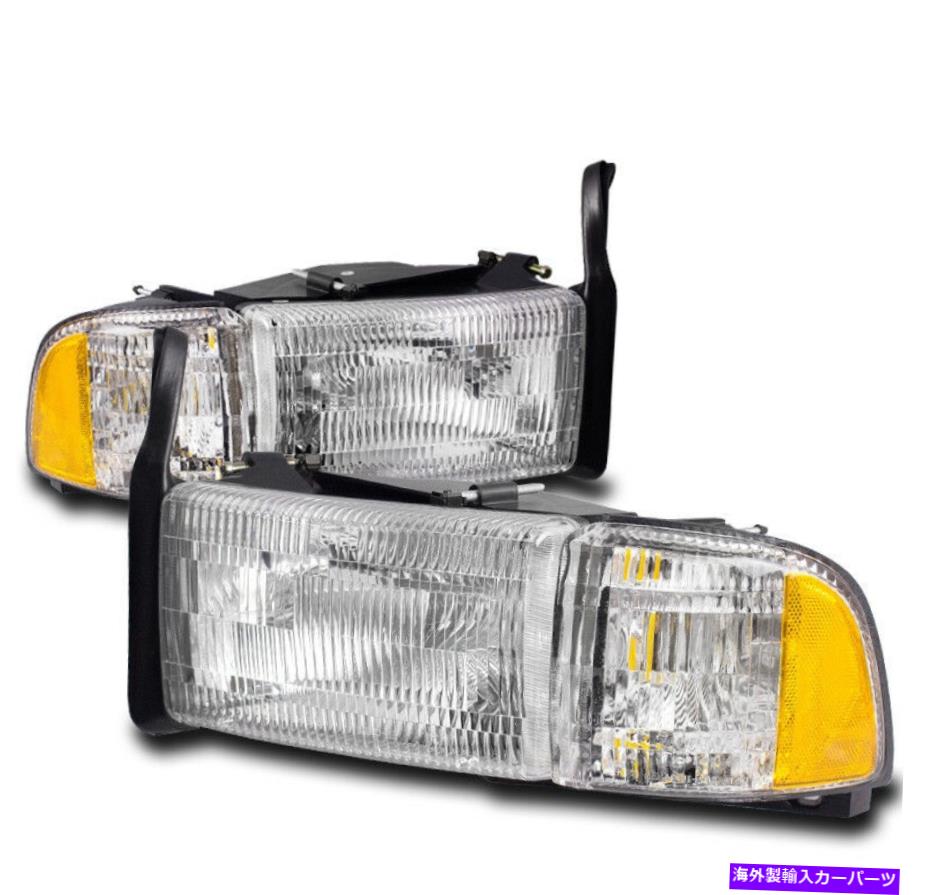 USヘッドライト 1994年から2001年のDodge Ram 1500 2500 Truck OE Style Chrome Headlightsヘッドランプ FOR 1994-2001 DODGE RAM 1500 2500 3500 TRUCK OE STYLE CHROME HEADLIGHTS HEADLAMP【並行輸入品】