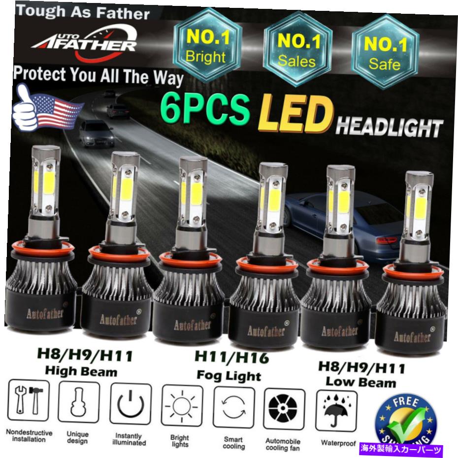 USヘッドライト トヨタタコマのためのコンボLEDヘッドライトキット2016 2017 HI / LOWビーム+フォグ電球 Combo LED Headlight Kit for Toyota Tacoma 2016 2017 Hi/Low Beam + Fog Light Bulb【並行輸入品】