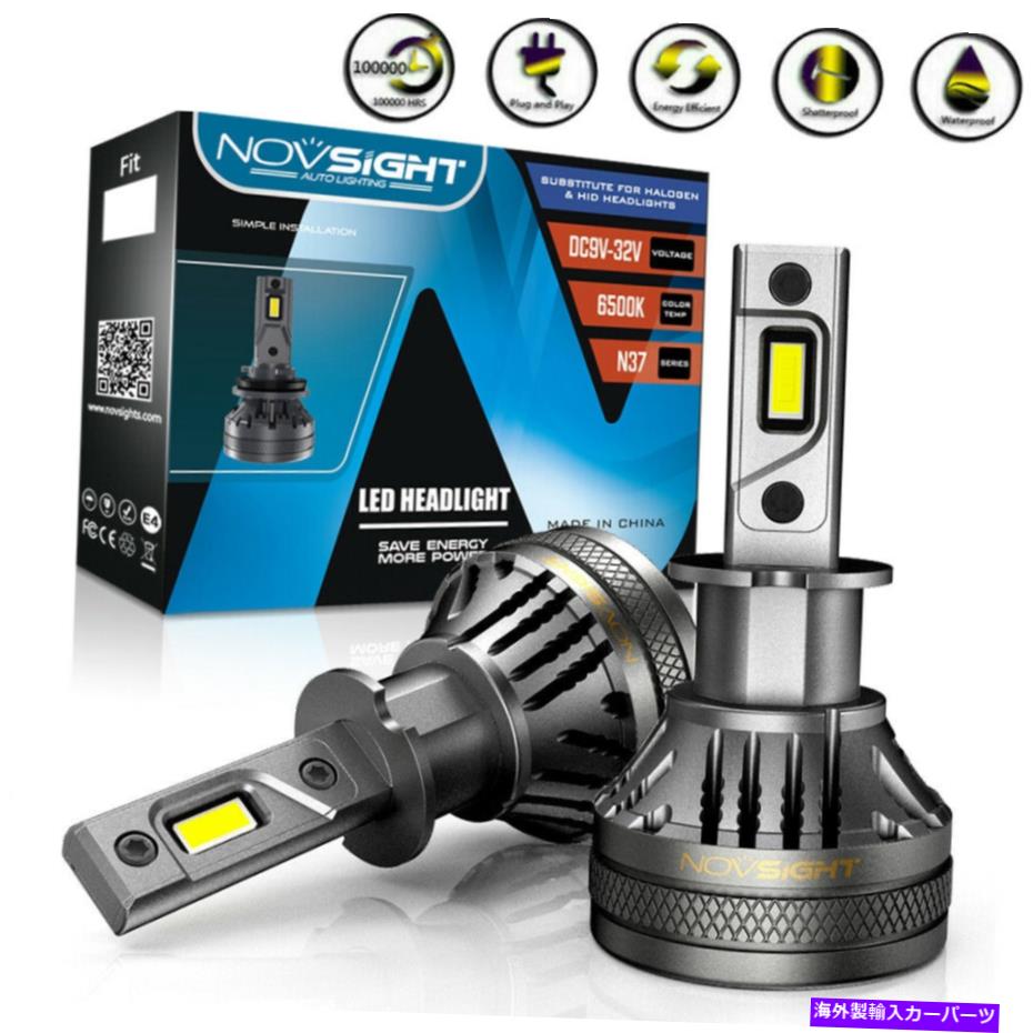 USヘッドライト Novsight H3 LEDヘッドライトキット120W 22000LM HI / LO電球6500KハロゲンHID交換 NOVSIGHT H3 LED Headlight Kit 120W 22000LM Hi/Lo Bulbs 6500K Halogen HID Replace【並行輸入品】