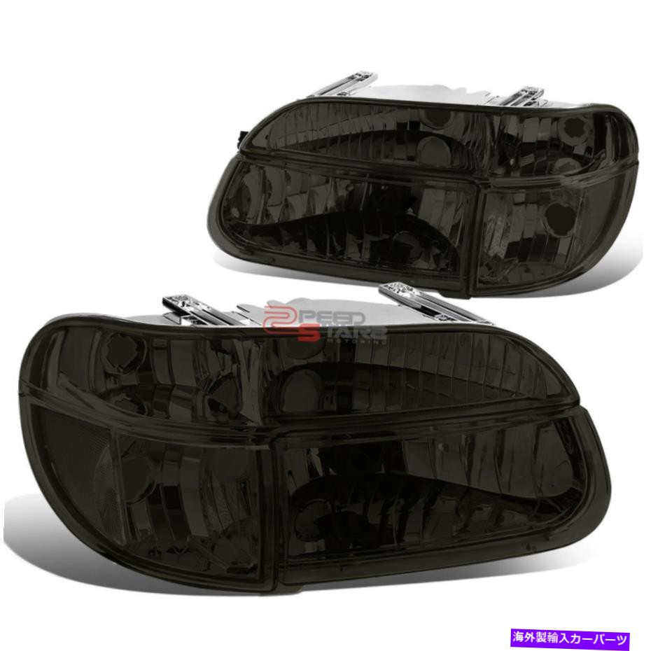 USヘッドライト 95-01 Explorer / 97 Mountaweer L + Rペアの喫煙ヘッドライト+クリアコーナーサイド FOR 95-01 EXPLORER/ 97 MOUNTAINEER L+R PAIR SMOKED HEADLIGHT+CLEAR CORNER SIDE【並行輸入品】