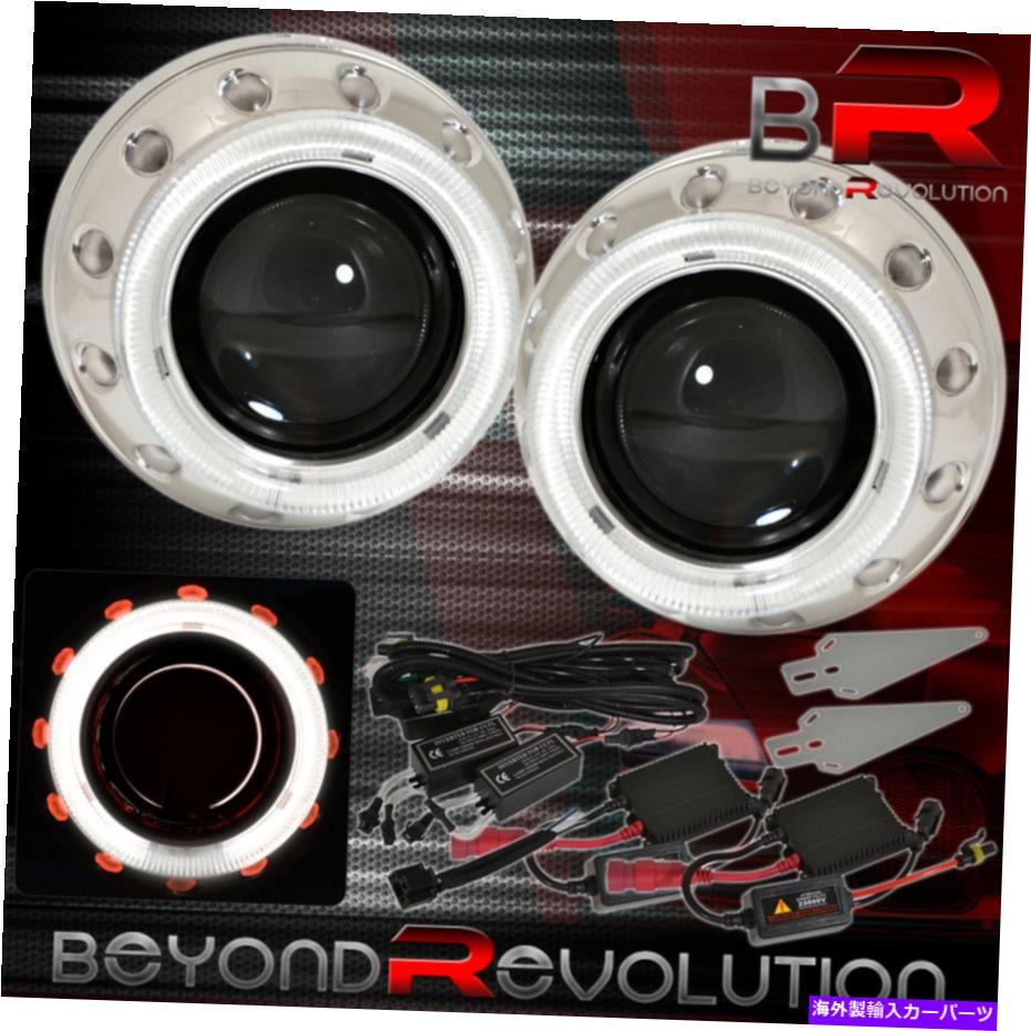 USヘッドライト Bi-Xenon Mini H1 HID Retofitプロジェクターヘッドライトデュアルハローパールリング Bi-Xenon Mini H1 Hid Retrofit Projector Headlights Dual Halo Pearl Rings【並行輸入品】