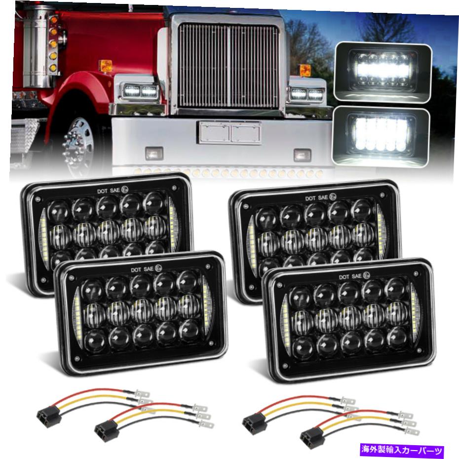 USヘッドライト 4ピース4×6インチハローLEDヘッドライトFreightliner Peterbilt Kenworth Chevy Truck 4PCS 4x6 Inch Halo Led Headlight for Freightliner Peterbilt Kenworth Chevy Truck【並行輸入品】