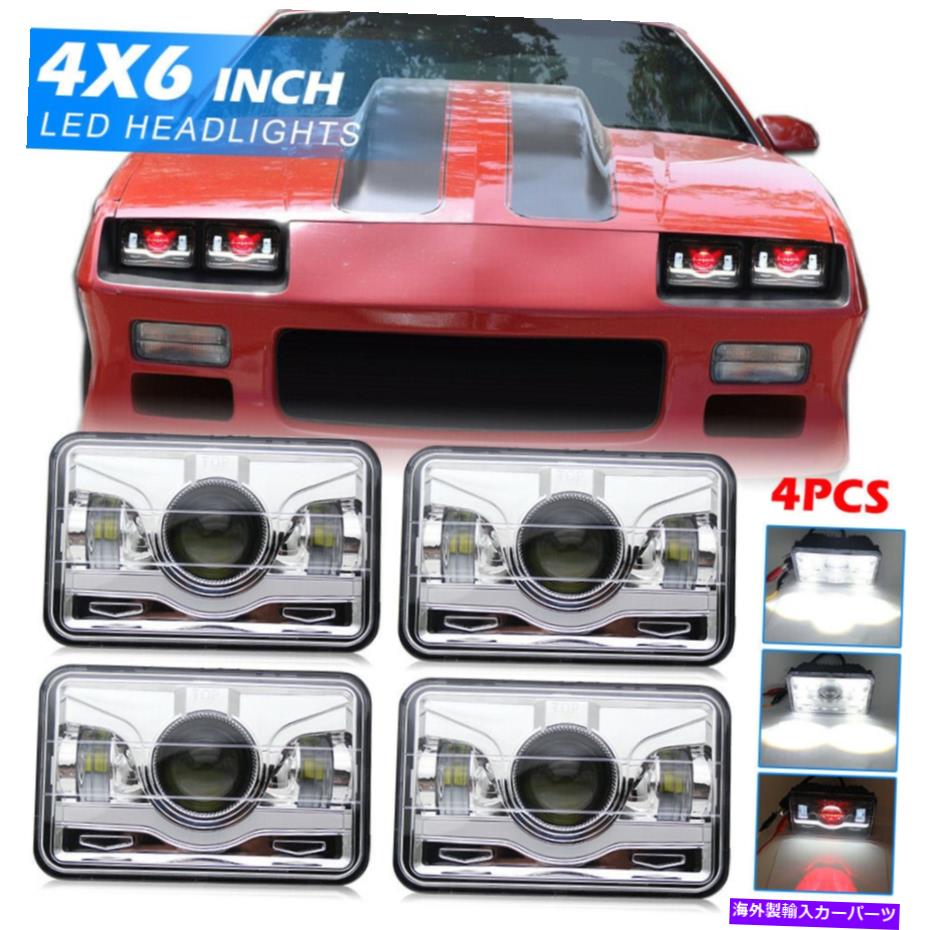 USヘッドライト 4pc 4x6悪魔LEDヘッドライトHi / Loシェイプのためのシボレーモンテカルロ80-88 Camaro 4pc 4x6 Demon LED Headlights Hi/Lo Sealed For Chevrolet Monte Carlo 80-88 Camaro【並行輸入品】