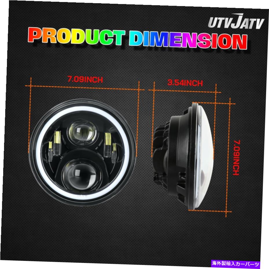 USヘッドライト 7インチブラックリモートRGB SMD LED HaloヘッドライトジープラングラーJK LJ TJ HI / LOビーム 7inch Black Remote Rgb Smd Led Halo Headlights Jeep Wrangler Jk LJ TJ Hi/lo Beam【並行輸入品】