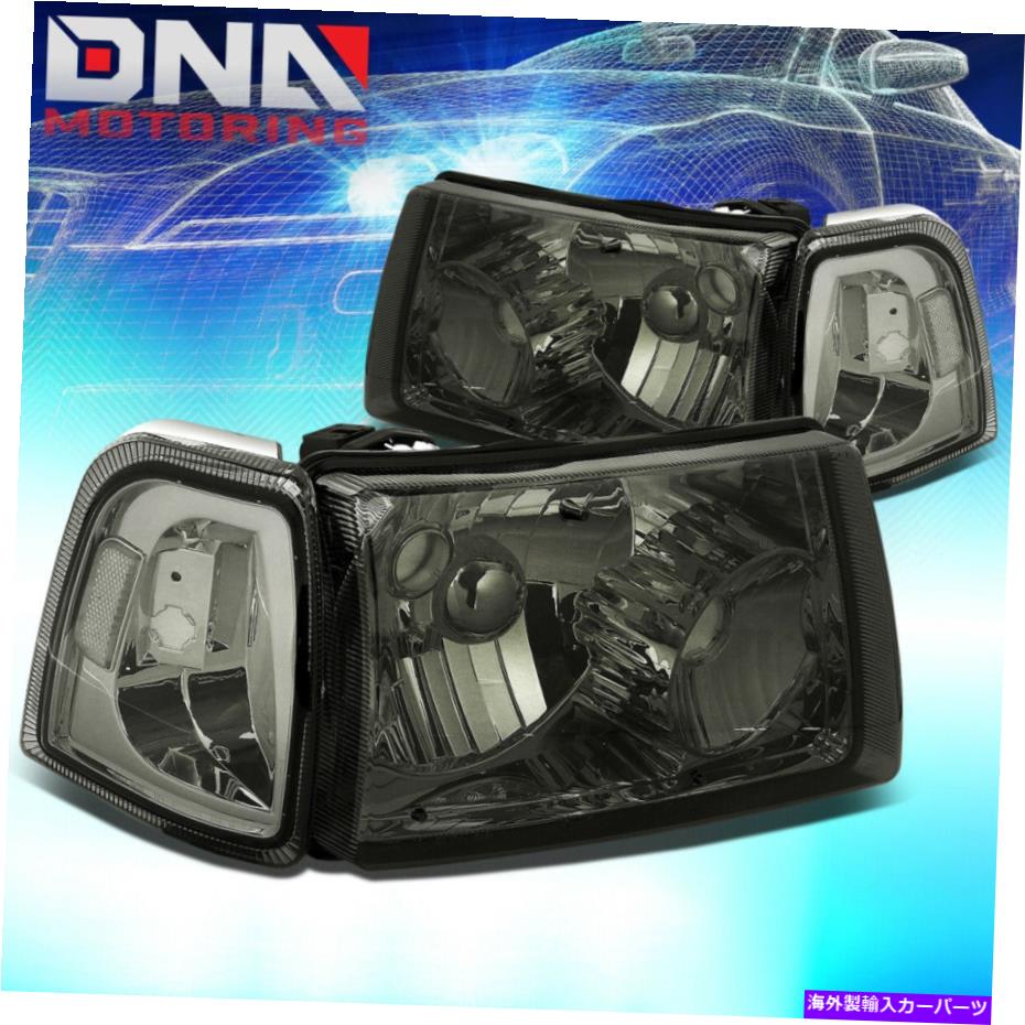USヘッドライト 01-11フォードレンジャートラック用スモーク/クリアサイド回転コーナーヘッドランプヘッドライト FOR 01-11 FORD RANGER TRUCK SMOKE/CLEAR SIDE TURNING CORNER HEADLAMP HEAD LIGHT【並行輸入品】