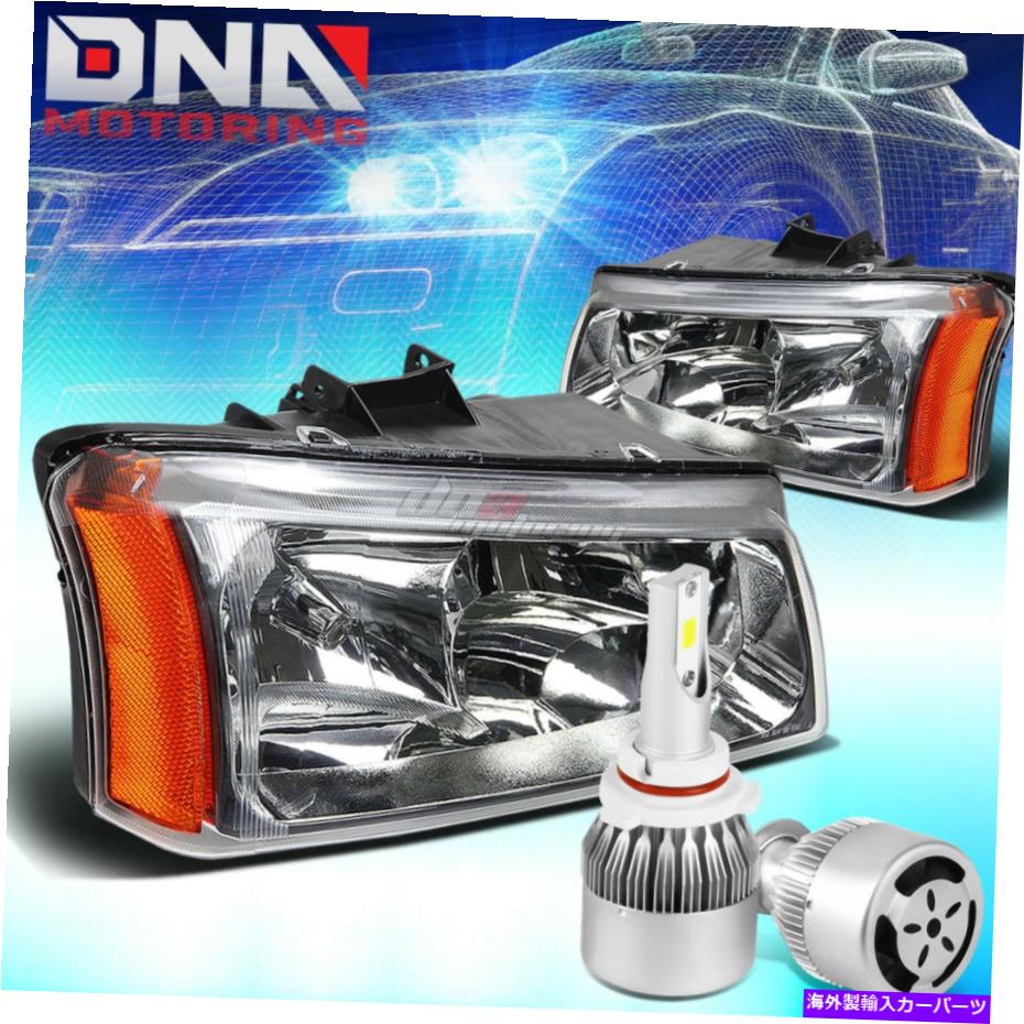 USヘッドライト クロームハウジングヘッドライト+アンバーコーナー+ホワイトLED 9006 HID +ファンフィット03-07 Silverado CHROME HOUSING HEADLIGHT+AMBER CORNER+WHITE LED 9006 HID+FAN FIT 03-07 SILVERADO【並行輸入品】