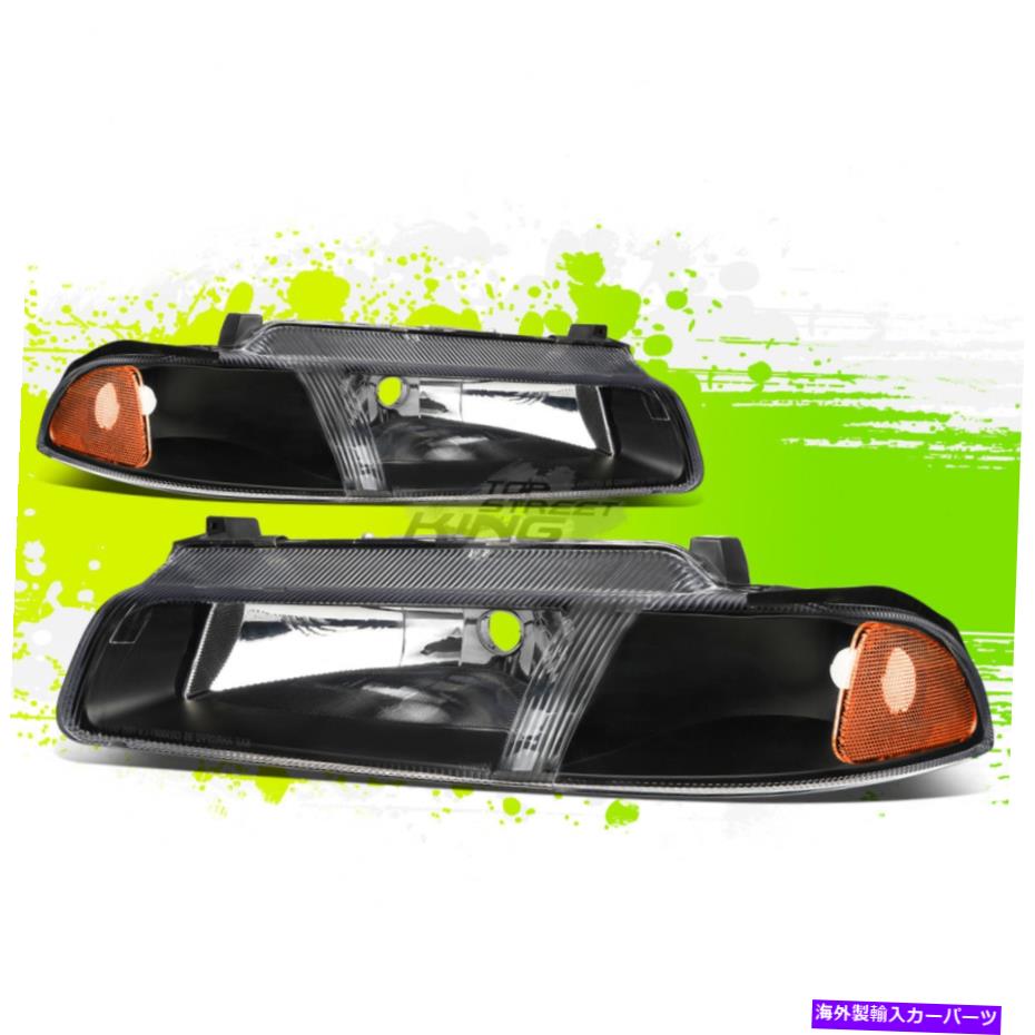 USヘッドライト Cirrus Stratus Breeze 95-00 Black Amberペアのための工場スタイルのハロゲンヘッドライト Factory Style Halogen Headlight for Cirrus Stratus Breeze 95-00 Black Amber Pair【並行輸入品】