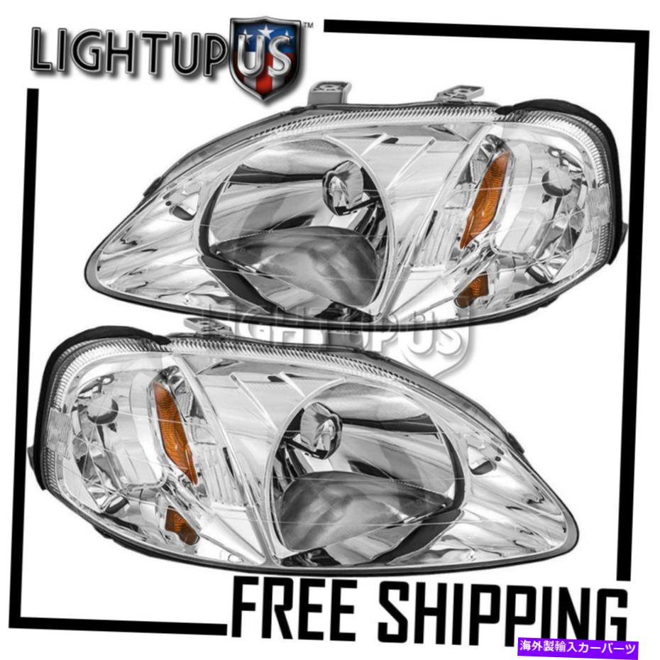 USヘッドライト 1999年から2000年ホンダシビックのための左右の側面のハロゲンヘッドライト Left Right Sides Pair Halogen Headlights for 1999-2000 HONDA CIVIC【並行輸入品】