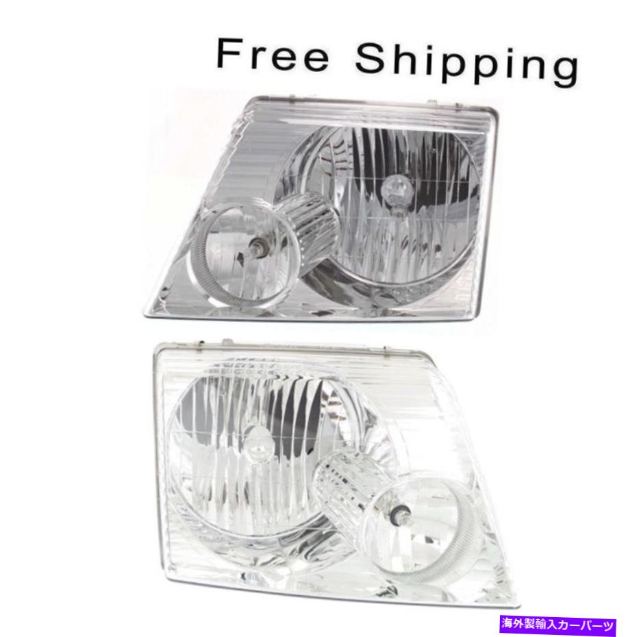 USヘッドライト ハロゲンヘッドランプアセンブリセット2 LH＆RHサイドフィット2002-2005フォードエクスプローラ Halogen Head Lamp Assembly Set of 2 LH & RH Side Fits 2002-2005 Ford Explorer【並行輸入品】