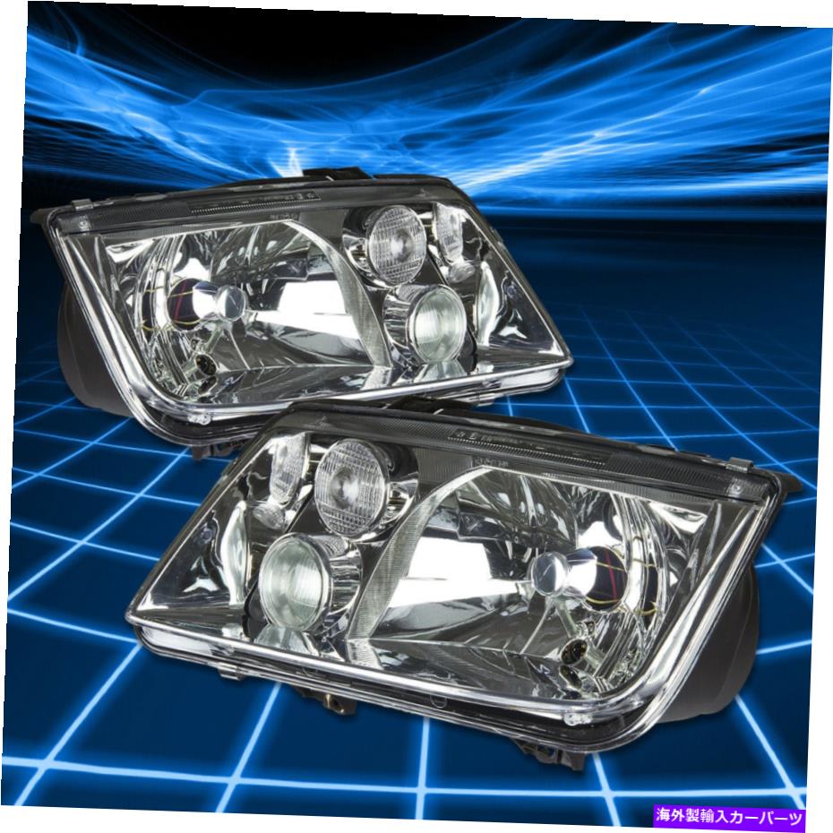 USヘッドライト 99-05 VW Jetta MK4クロームハウジングヘッドライトW /フォグランターン信号ランプ For 99-05 VW Jetta MK4 Chrome Housing Headlights w/Fog Light Turn Signal Lamps【並行輸入品】