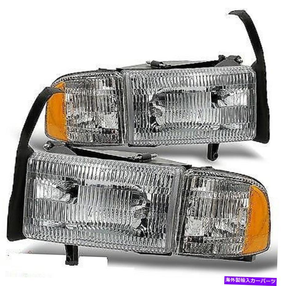 USヘッドライト 新しい94-01 Dodge Ram Pickup W / O Sport 1500 2500 3500ヘッドライトヘッドランプセット New 94-01 Dodge Ram Pickup W/O Sport 1500 2500 3500 Headlights Headlamps Set【並行輸入品】