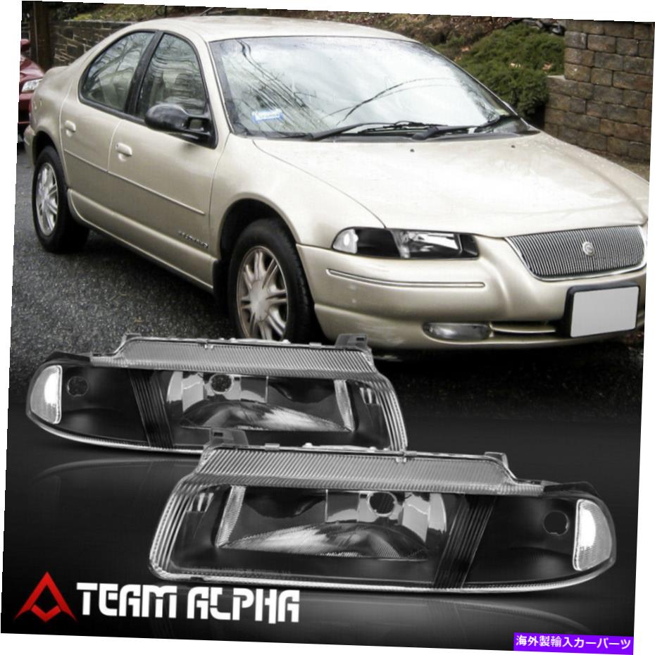 USヘッドライト フィット1995-2000 Cirrus / Stratus / Breeze [Black / Clear]クリスタルコーナーヘッドライトランプ Fits 1995-2000 Cirrus/Stratus/Breeze [Black/Clear] Crystal Corner Headlight Lamp【並行輸入品】