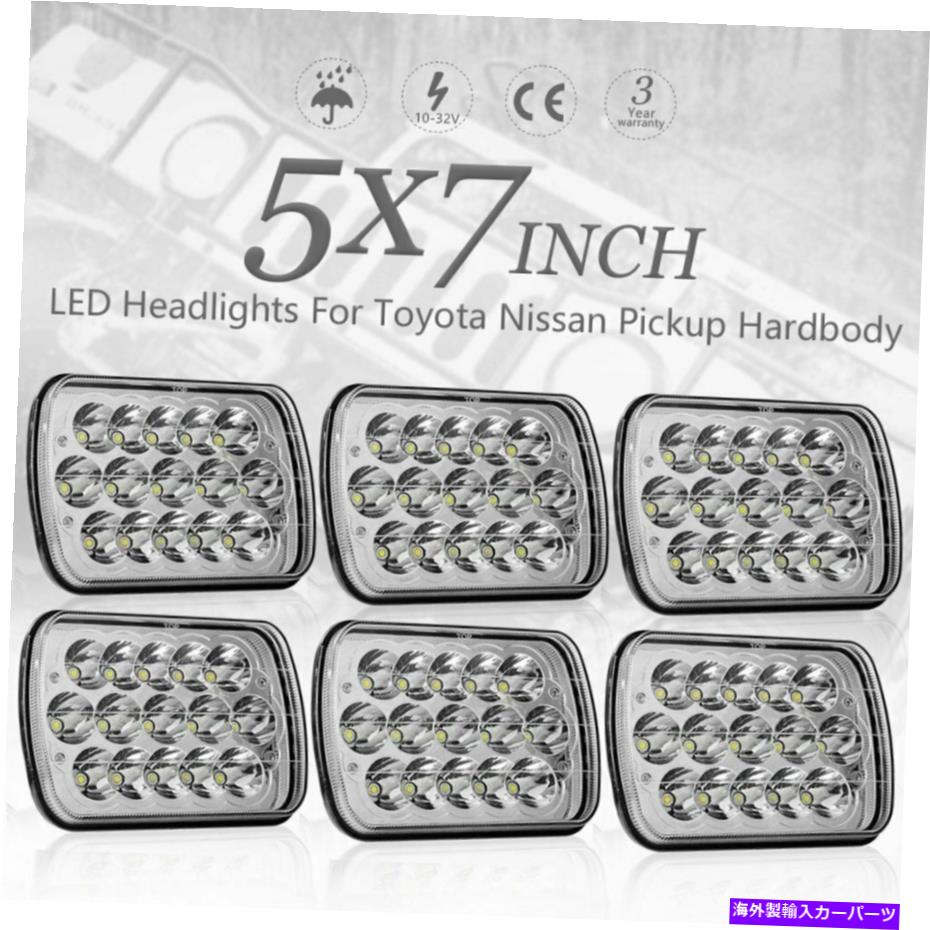 USヘッドライト 6ピース5x7 '' 7x6 '' LEDヘッドライトHi-LoビームクロームJEEPチェロキーXJ YJ Nissan 6pcs 5x7'' 7x6'' LED Headlights Hi-Lo Beam Chrome For Jeep Cherokee XJ YJ Nissan【並行輸入品】