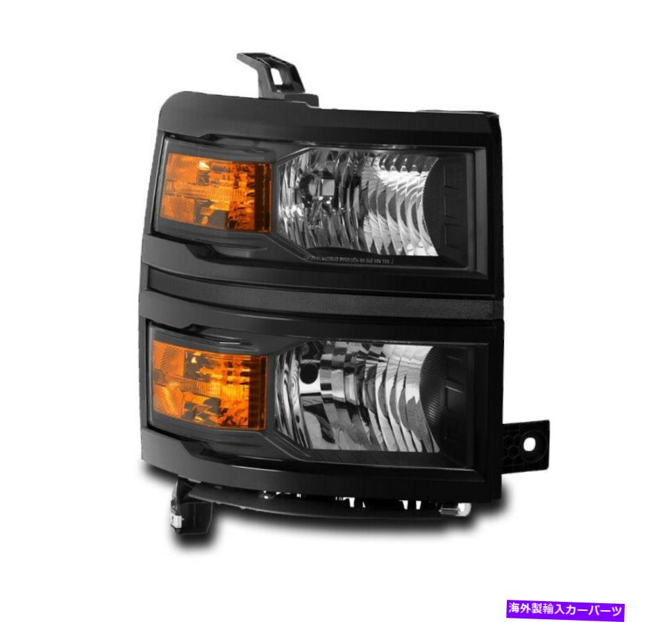 USヘッドライト 2014-2015 Chevy Silverado 1500トラックブラック/アンバーヘッドライトランプ乗客 2014-2015 CHEVY SILVERADO 1500 TRUCK BLACK/AMBER HEADLIGHT LAMP PASSENGER RIGHT【並行輸入品】