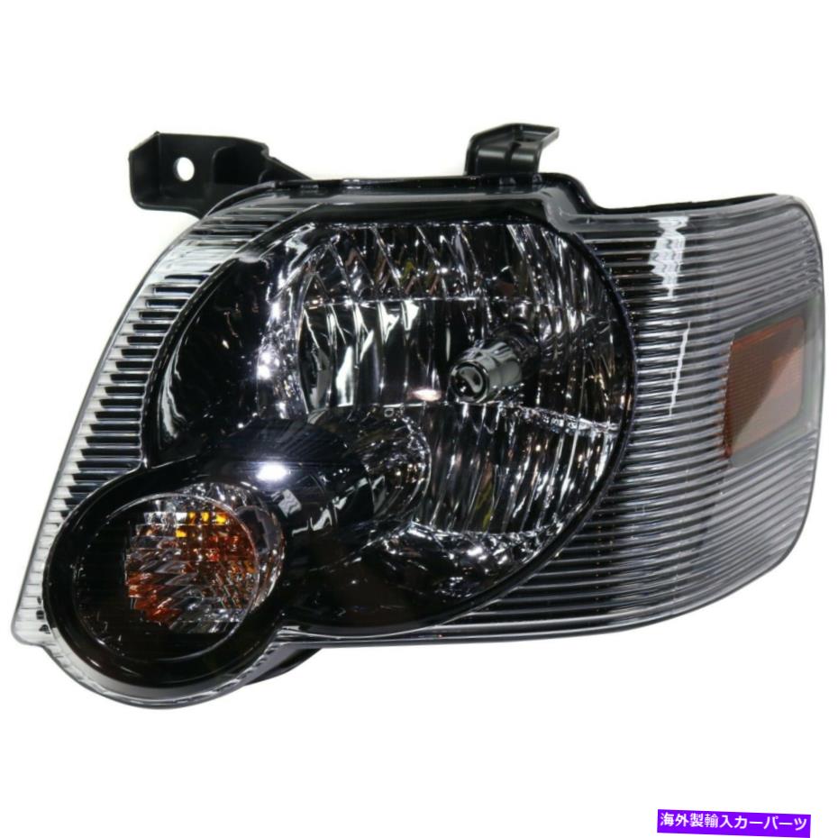 USヘッドライト 2007-2010フォードエクスプローラのヘッドライト左喫煙レンズブラックハウジング Headlight For 2007-2010 Ford Explorer Left Smoked Lens Black Housing With Bulb【並行輸入品】