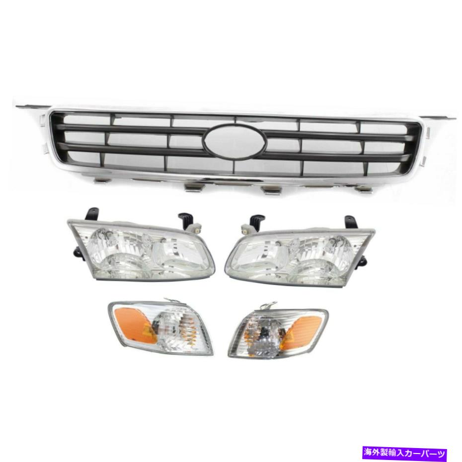USヘッドライト グリルアセンブリキット2000-2001トヨタカムリ左右5ピース Grille Assembly Kit For 2000-2001 Toyota Camry Left and Right 5pc【並行輸入品】