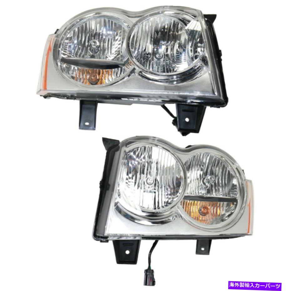 USヘッドライト JEEPグランドチェロキーヘッドライトヘッドランプペア左+右 2005-2007 For Jeep Grand Cherokee Headlights Headlamps Pair Left+Right【並行輸入品】