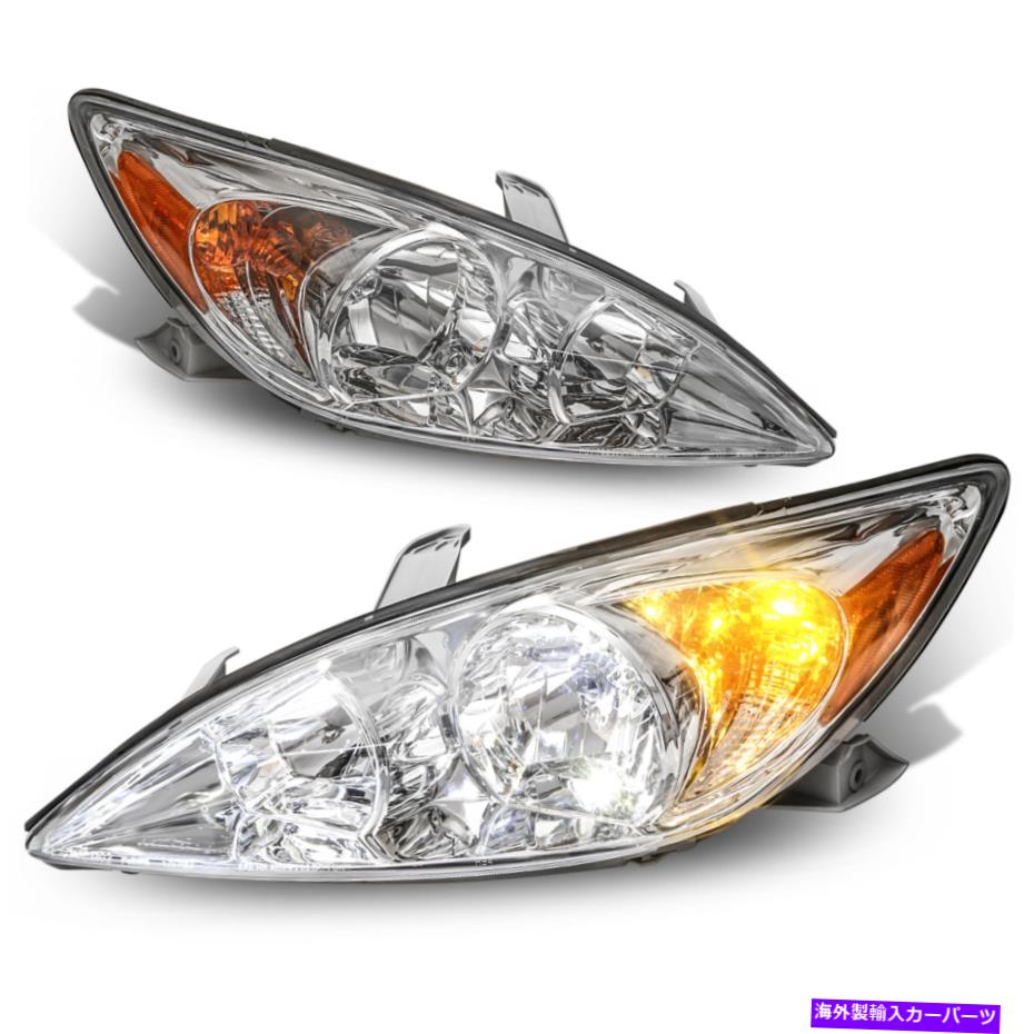 USヘッドライト セット（2）2002-2004トヨタカムリーのためのクロムヘッドライトアセンブリフロントランプ Set(2) Chrome Headlight Assembly Front lamps For 2002-2004 Toyota Camry【並行輸入品】 35,688円