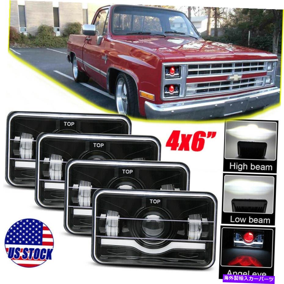 USヘッドライト Chevy C10 C20 C20 Camaro Ford 81-87のための4個のPCS 4x6 '' CREE HI / LOビームLEDヘッドライト 4pcs 4X6'' Cree Hi/Lo beam LED Headlight for Chevy C10 C20 C30 Camaro Ford 81-87【並行輸入品】