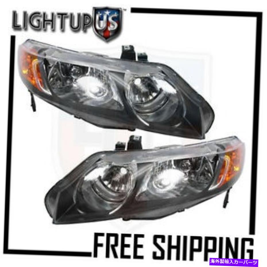 USヘッドライト ヘッドライトヘッドランプペア左利き06-08ホンダシビック4ドアセダン Headlights Headlamps Pair Left right set for 06-08 Honda Civic 4 Door Sedan【並行輸入品】