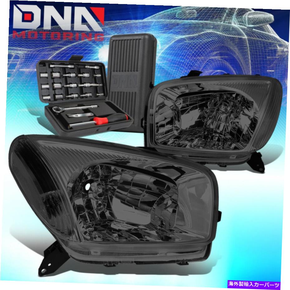 USヘッドライト 2001-2003トヨタRAV4 XA20ファクトリースタイルスモークカルサイドヘッドライト+ツール FOR 2001-2003 TOYOTA RAV4 XA20 FACTORY STYLE SMOKED CLEAR SIDE HEADLIGHTS+TOOLS【並行輸入品】