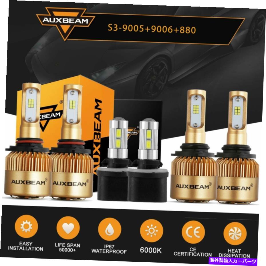USヘッドライト Auxbeam 9005 9006 LEDヘッドライト+ 880フォグ電球のためのChevy Tahoe 2001-2006 AUXBEAM 9005 9006 LED Headlight + 880 Fog Light Bulbs For Chevy Tahoe 2001-2006【並行輸入品】