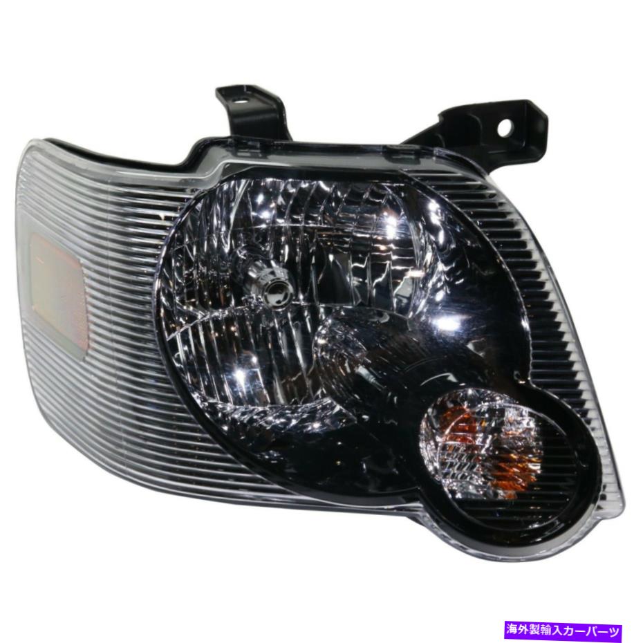 USヘッドライト 2007-2010 Ford Explorer右燻製レンズブラックハウジング Headlight For 2007-2010 Ford Explorer Right Smoked Lens Black Housing With Bulb【並行輸入品】