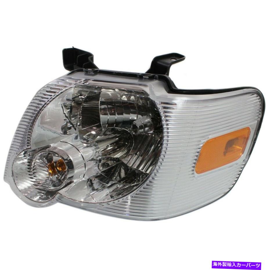USヘッドライト 2006-2010フォードエクスプローラのハロゲンヘッドライト左クロムインテリアW /電球 Halogen Headlight For 2006-2010 Ford Explorer Left Chrome Interior w/ Bulb【並行輸入品】