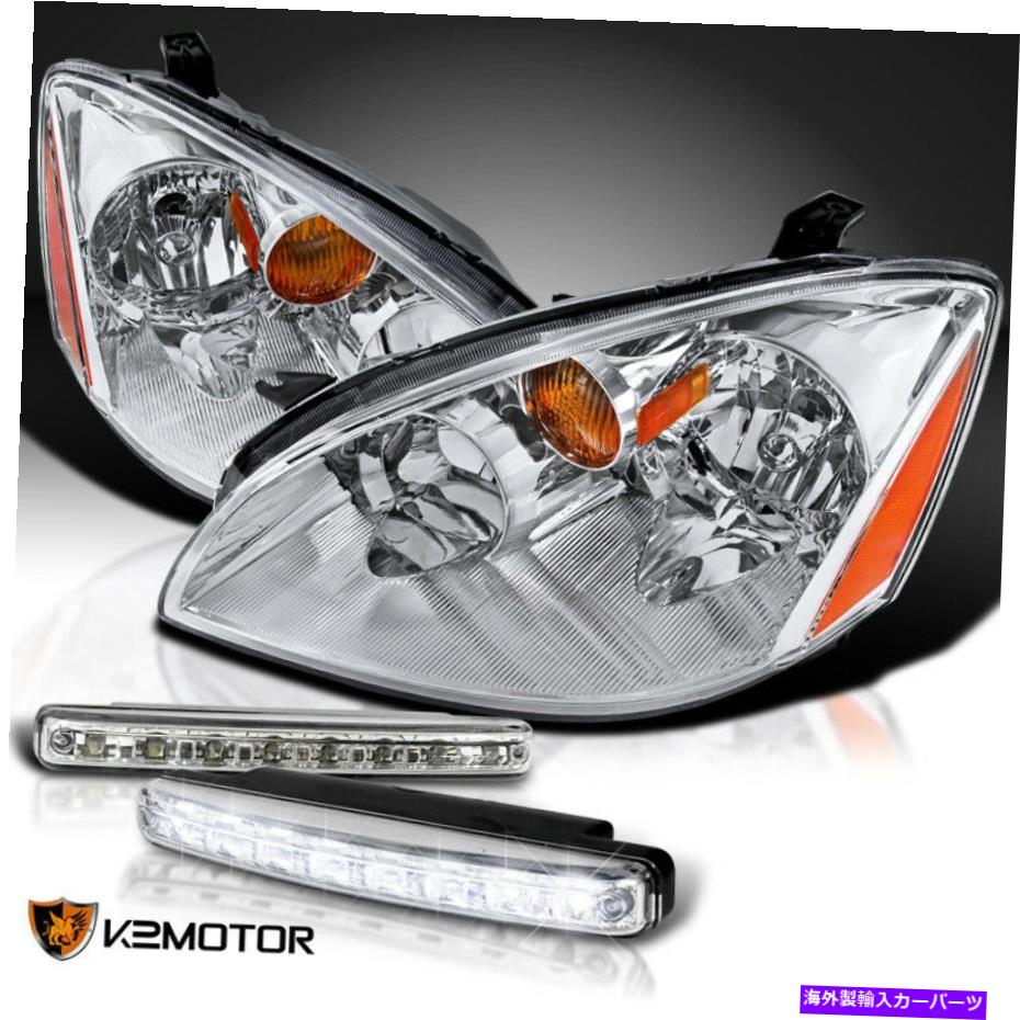 USヘッドライト 2002-2004日産アルティマクリスタルクロムヘッドライト+ 8-LEDフォグランプ For 2002-2004 Nissan Altima Crystal Chrome Headlights+8-LED Fog Lamps【並行輸入品】