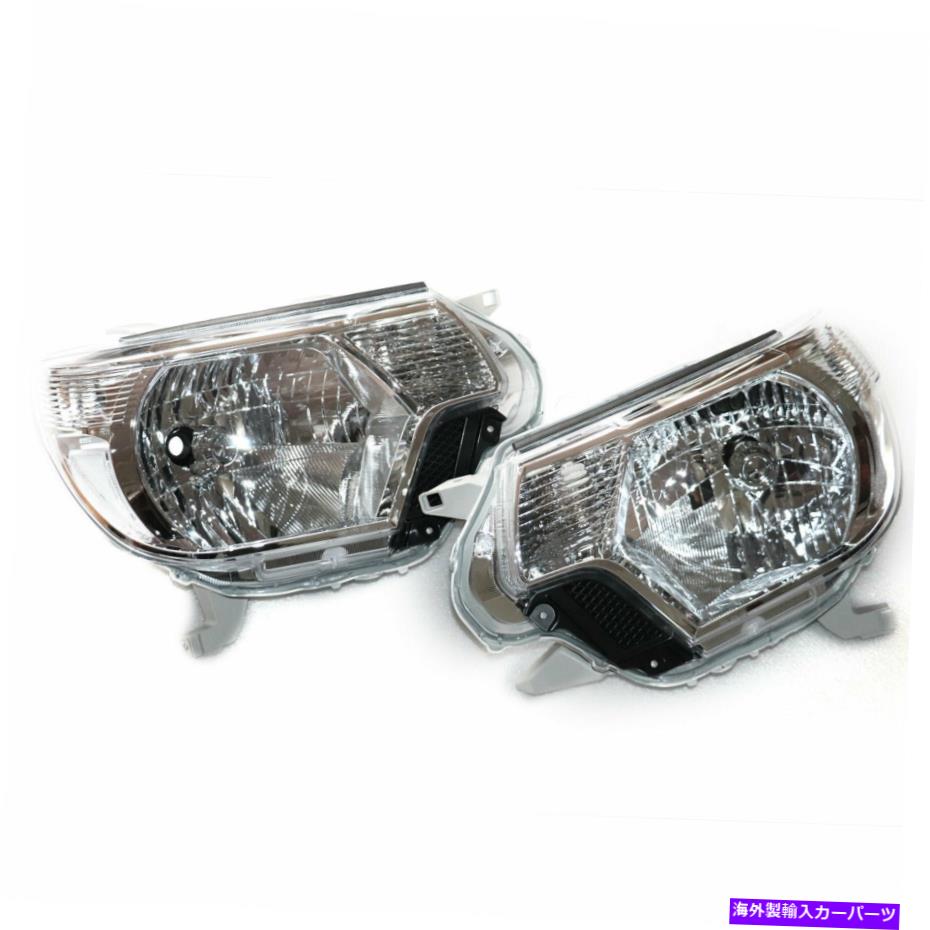 USヘッドライト 複合クロムヘッドライトアセンブリヘッドランプLH + RHは12~15トヨタタコマに収まる Composite Chrome Headlights Assembly Headlamps LH+ RH Fits 12-15 Toyota Tacoma【並行輸入品】