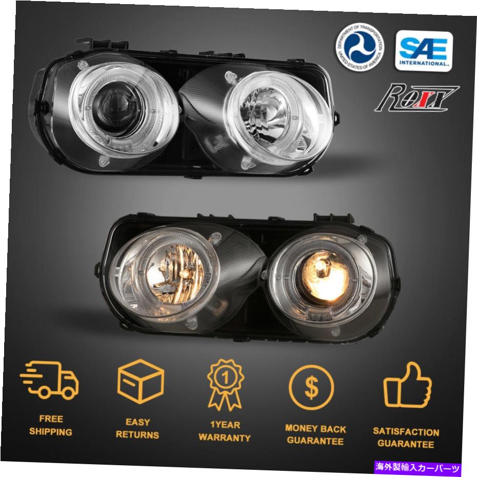USヘッドライト Acura Integra 94-97 Chromeクリアレンズプロジェクターハロー Front Lamps Headlights For Acura Integra 94-97 Chrome Clear Lens Projector Halo【並行輸入品】