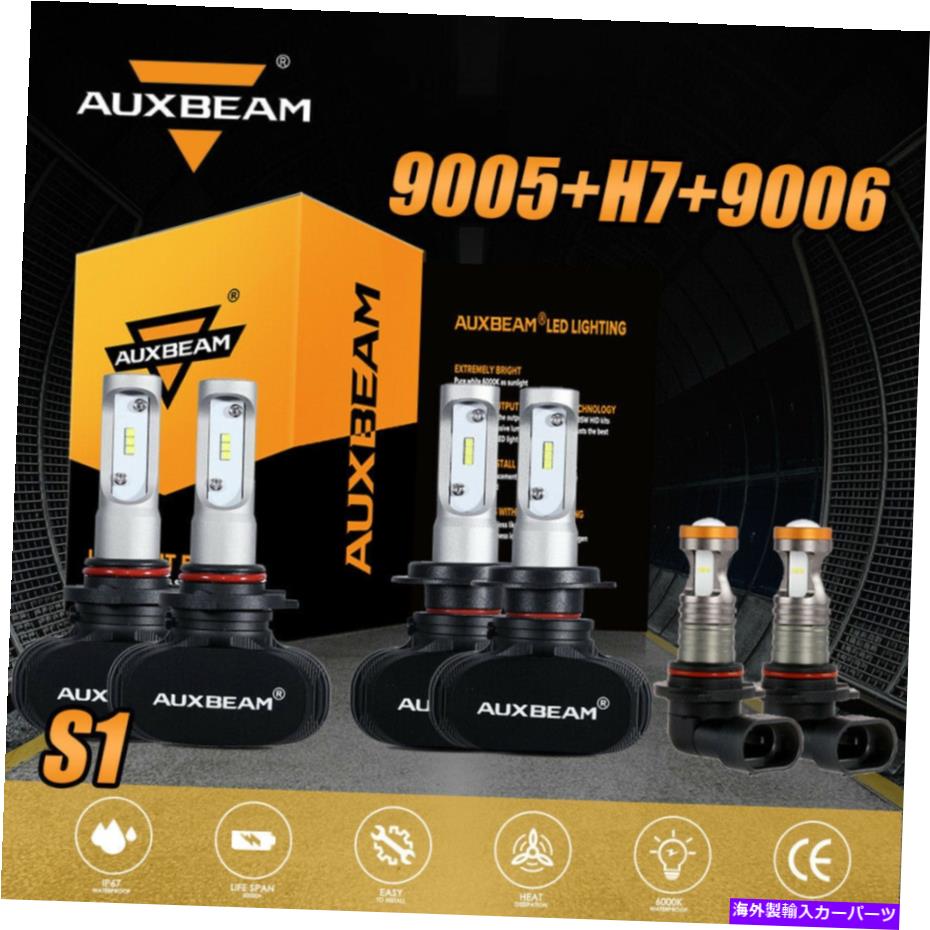 USヘッドライト AUXBeam 9005 + H7 + 9006コンボLEDヘッドライト電球キットファンレスこんにちはLo Beam＆FOG 6500K AUXBEAM 9005+H7+9006 Combo Led Headlight Bulbs Kit Fanless Hi Lo Beam&Fog 6500K【並行輸入品】