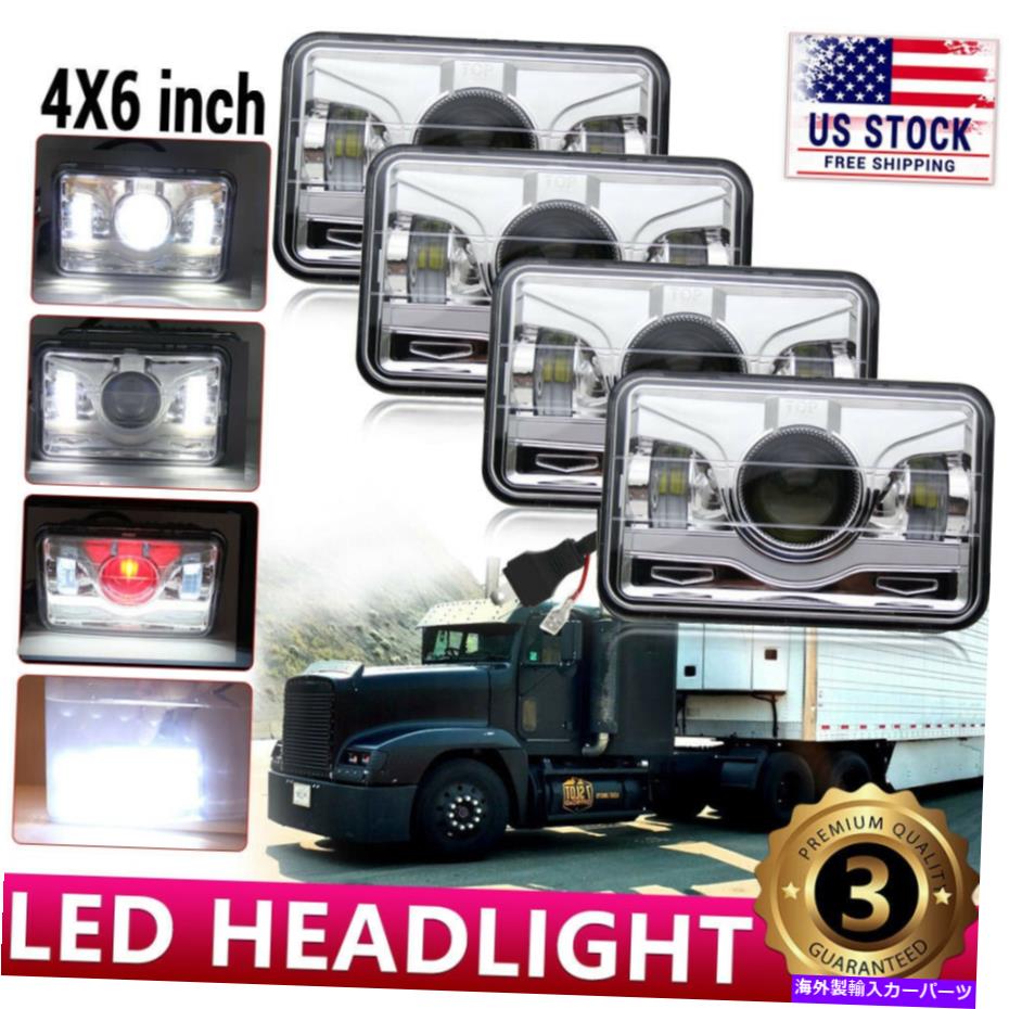 USヘッドライト FreightLiner FLD120 FLD112 4x6 ''光HI / LOシールビームDRLのLEDヘッドライト LED Headlights For Freightliner FLD120 FLD112 4x6'' Light Hi/Lo Sealed Beam DRL【並行輸入品】