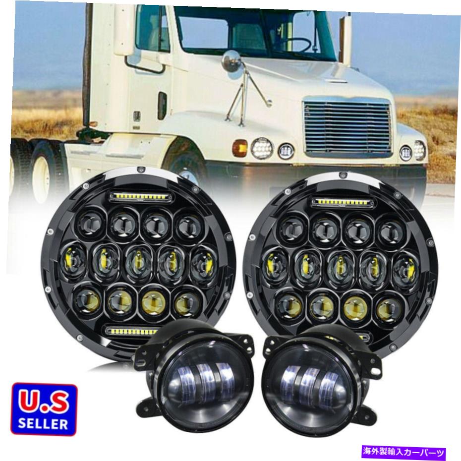 USヘッドライト FIT FreightLiner Coronado 7inch LEDヘッドライトHI / LOプロジェクター+ 4 ''フォグライト Fit Freightliner Coronado 7inch LED Headlights Hi/Lo Projector+ 4'' Fog Lights【並行輸入品】
