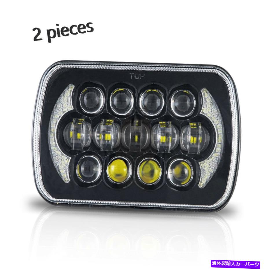 USヘッドライト LEDヘッドライト7x6 5×7シールビームプロジェクターDRLヘッドランプ2個 LED Headlights 7X6 5X7 Sealed Beam Projector DRL Headlamp Two Pieces【並行輸入品】