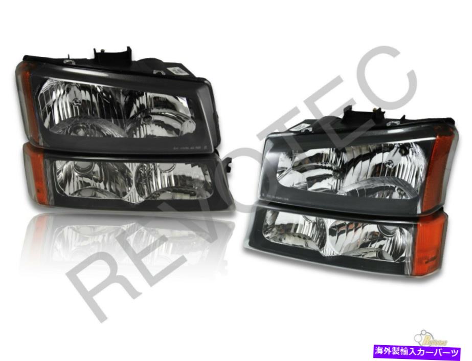 USヘッドライト ブラック03-06シボレーSilverado 1500 2500 3500 3500ヘッドライトバンパー信号ランプ Black 03-06 Chevrolet Silverado 1500 2500 3500 Headlights Bumper Signal Lamps【並行輸入品】