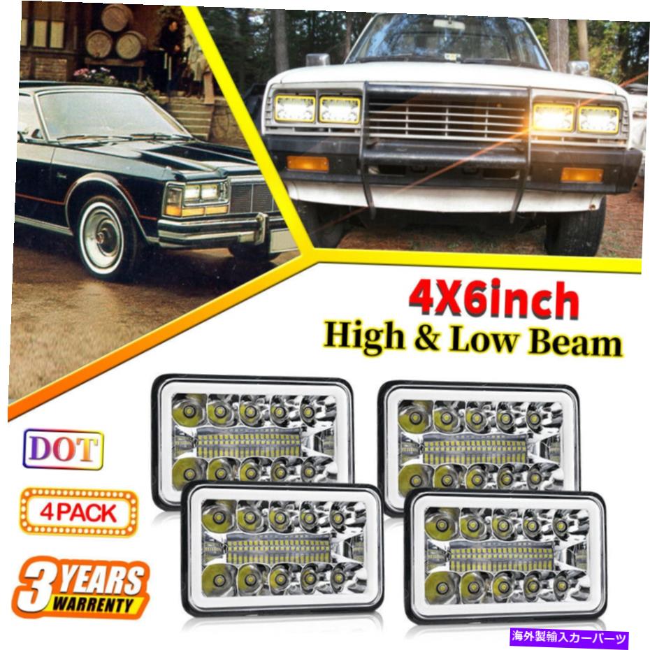USヘッドライト DODGE 400 600卒業証書のためのDRLターンライトが付いている4x6 LEDヘッドライトHI + LOビームセット 4x6 LED Headlights Hi+Lo Beam Set with DRL Turn light for Dodge 400 600 Diploma【並行輸入品】