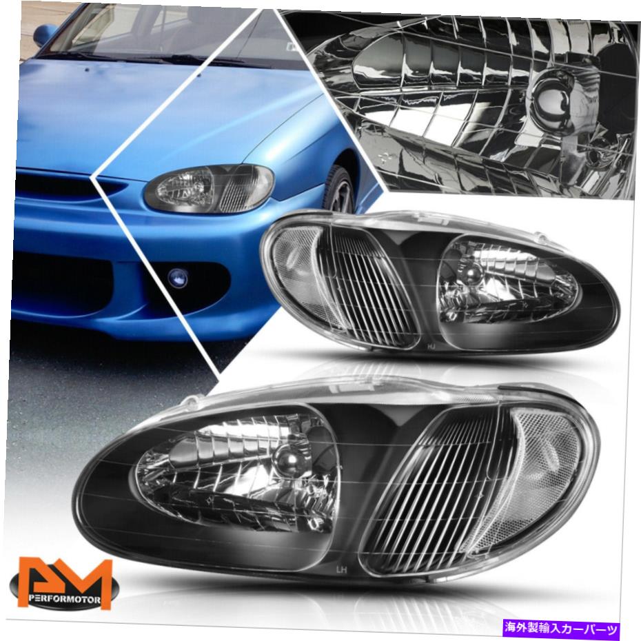 USヘッドライト 98-01 Kia Sephia直接交換用ヘッドライト/ランプブラックハウジングのクリアサイド For 98-01 Kia Sephia Direct Replacement Headlight/Lamp Black Housing Clear Side【並行輸入品】
