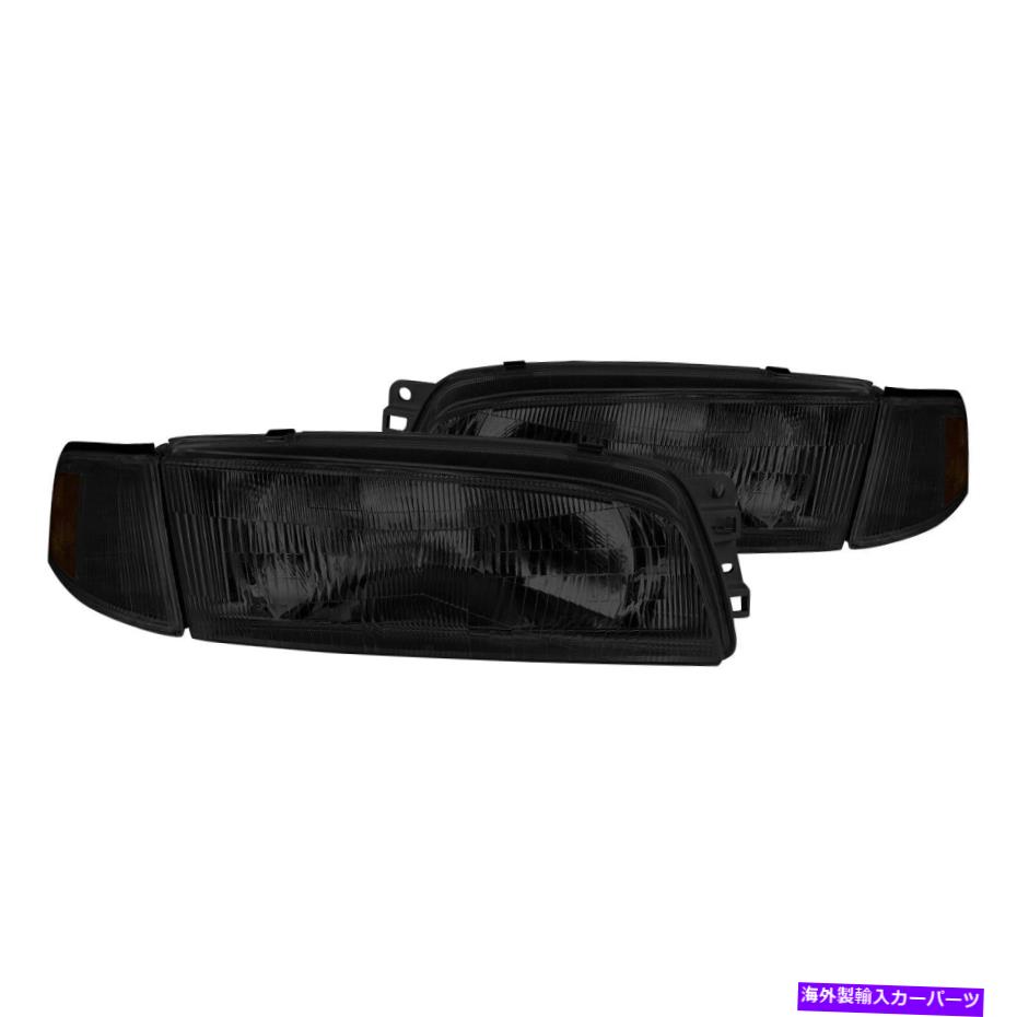 USヘッドライト 三菱ミラージュ97-02ヘッドライトクローム/スモークファクトリースタイルヘッドライトW For Mitsubishi Mirage 97-02 Headlights Chrome/Smoke Factory Style Headlights w【並行輸入品】