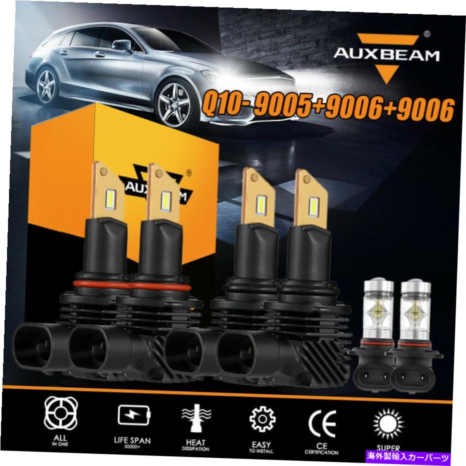 USヘッドライト 6x AUXBeam 9005 9006 9006 LEDヘッドライト高+ロービーム+霧電球コンボキットホワイト 6X AUXBEAM 9005 9006 9006 LED Headlight High+Low Beam+Fog Bulbs Combo Kit White【並行輸入品】