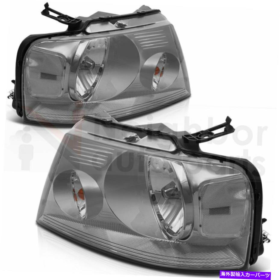USヘッドライト ヘッドライトアセンブリFITS 2004-2008フォードF-150ヘッドランプ交換ペアセット Headlights Assembly Fits 2004-2008 Ford F-150 Headlamp Replacement Pair Set【並行輸入品】