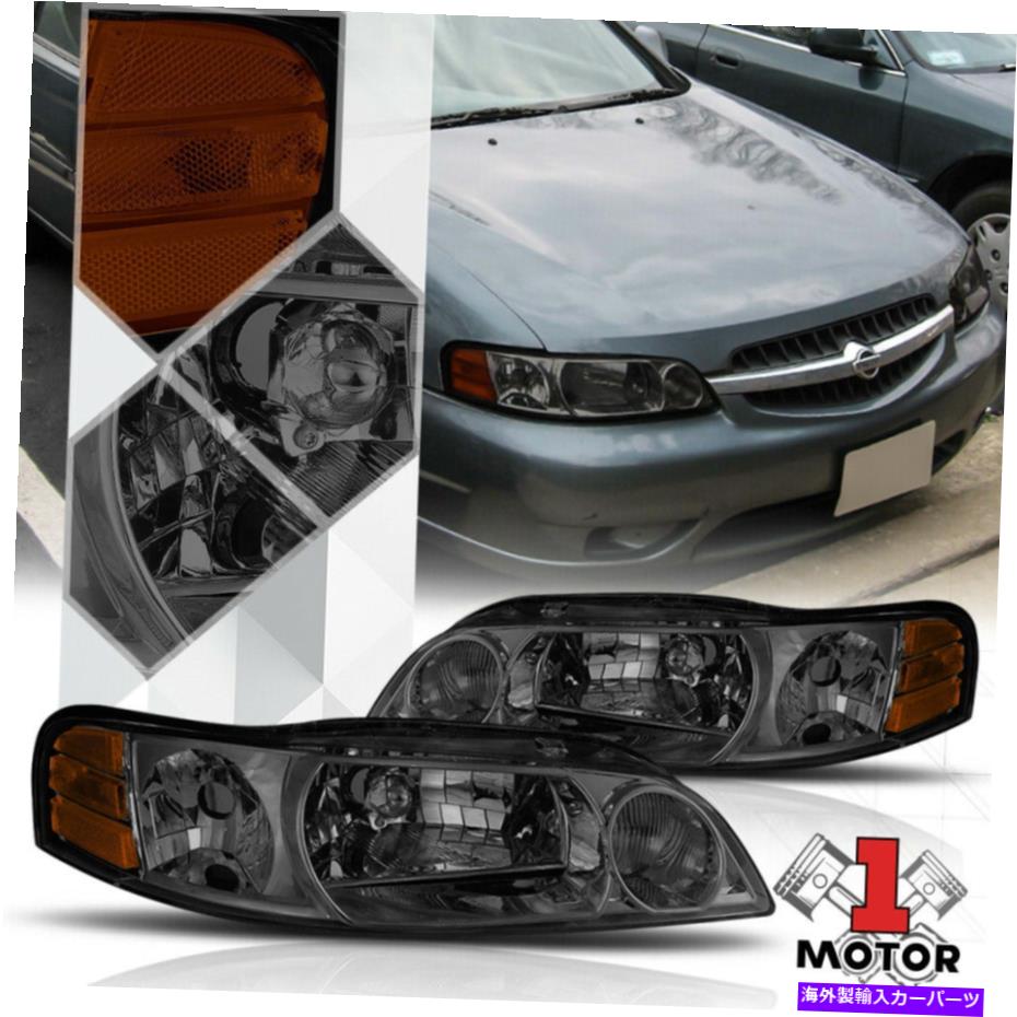 USヘッドライト 喫煙色合いヘッドライトランプ00-01日産アルティマ用アンバーターンシグナルリフレクター Smoke Tinted Headlight Lamp Amber Turn Signal Reflector for 00-01 Nissan Altima【並行輸入品】