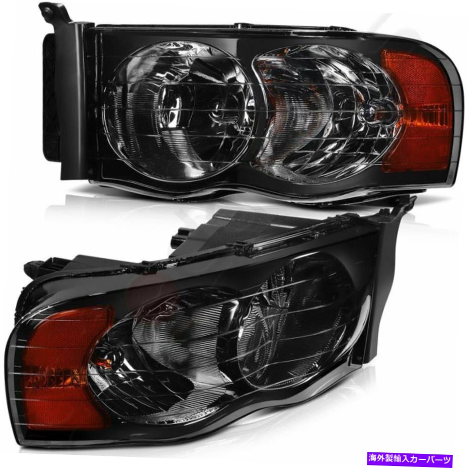 USヘッドライト 03-05ドッジRAM 2500ヘッドライトヘッドランプ交換ブラックハウジング1本 For 03-05 Dodge Ram 2500 Headlights Headlamps Replacement Black Housing One Pair【並行輸入品】