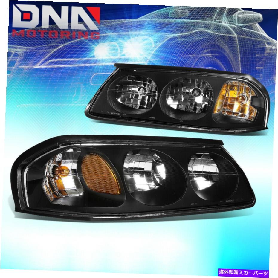 USヘッドライト Chevy Impala 2000-2005 LS / SSブラックハウジングのアンバーコーナーシグナルヘッドライト FOR CHEVY IMPALA 2000-2005 LS/SS BLACK HOUSING AMBER CORNER SIGNAL HEADLIGHTS【並行輸入品】