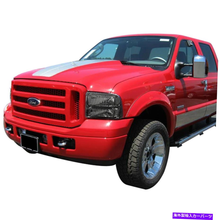 USヘッドライト ペアスモークハウジングクリアコーナーヘッドライトLH + RH Fordスーパーデューティ PAIR SMOKED HOUSING CLEAR CORNER HEADLIGHT LH+RH FOR 2005-2007 FORD SUPER DUTY【並行輸入品】