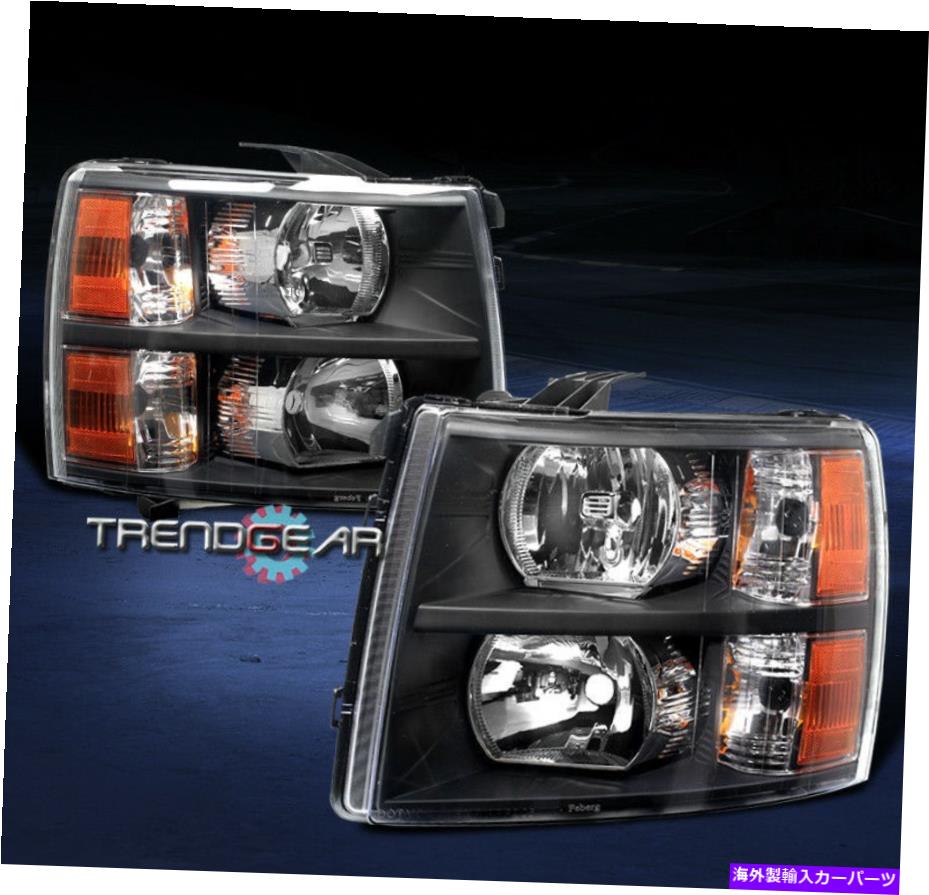 USヘッドライト 2007-2013 Chevy Silverado / 2014 2500HD / 3500HDクリスタルヘッドライトランプブラック/アンバー 2007-2013 CHEVY SILVERADO/2014 2500HD/3500HD CRYSTAL HEADLIGHT LAMP BLACK/AMBER【並行輸入品】