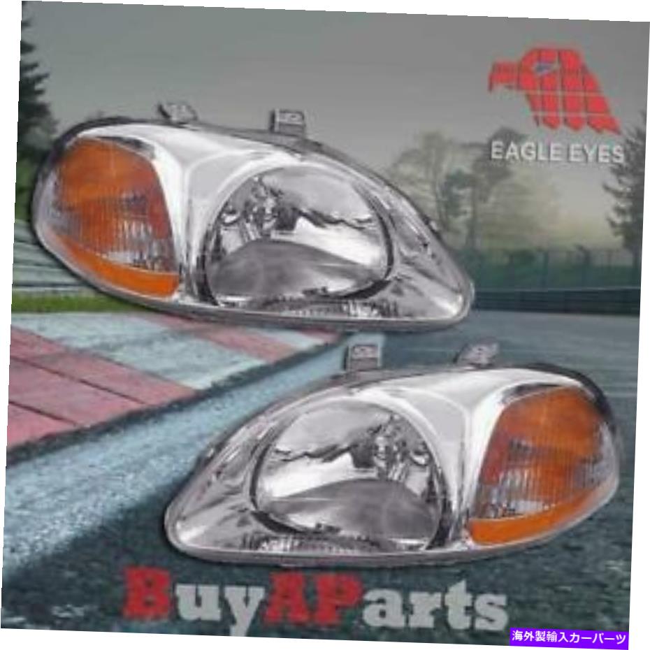 USヘッドライト 1996年 - 1998年のHonda Civic 2/3/4 Dr左+右 Pair OE Replacement Headlights For 1996-1998 Honda Civic 2/3/4 DR Left + Right【並行輸入品】