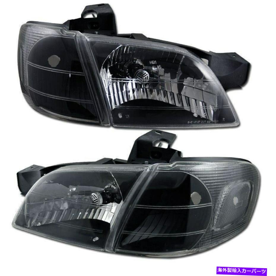 USヘッドライト 黒のヘッドライト+コーナーシグナルライト99-05モンタナ97-05 Chevy Venture Rh LH Black Headlights + Corner Signal Lights 99-05 Montana 97-05 Chevy Venture RH LH【並行輸入品】
