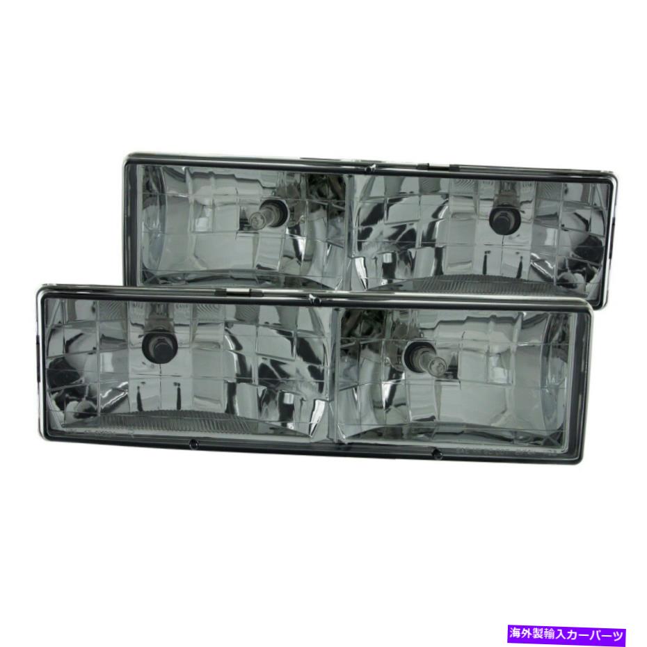 USヘッドライト 92-99郊外/タホ/ユコン/ジミー Anzo 111061 Chrome Smoke Crystal Headlights for 92-99 Suburban/Tahoe/Yukon/Jimmy【並行輸入品】